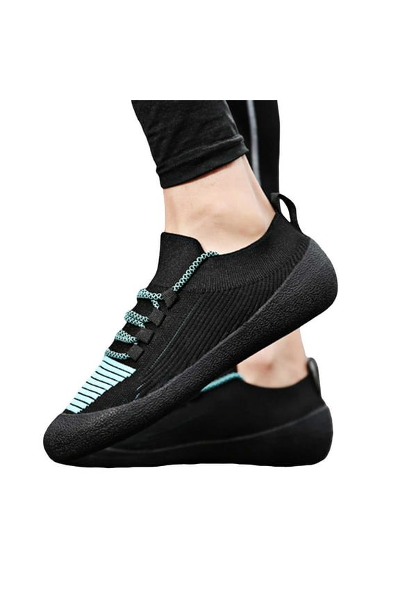 Barefoot Shoes Women Men Lace up Walking Shoes Comfort Knit Wide Low Top Sneakers