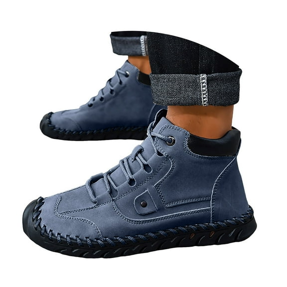 Mostsola Boots for Men Lace up Outdoor Walking Shoes Lightweight Casual Round Toe Ankle Boots