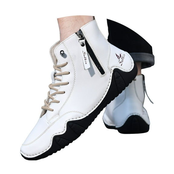 Mostsola Boots for Men Lace up Outdoor Walking Shoes Lightweight Casual Round Toe Ankle Boots