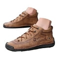 thumbnail image 1 of Mostsola Boots for Men Lace up Water Resistant Retro Handmade Leather Ankle Boots High Top Flats, 1 of 8