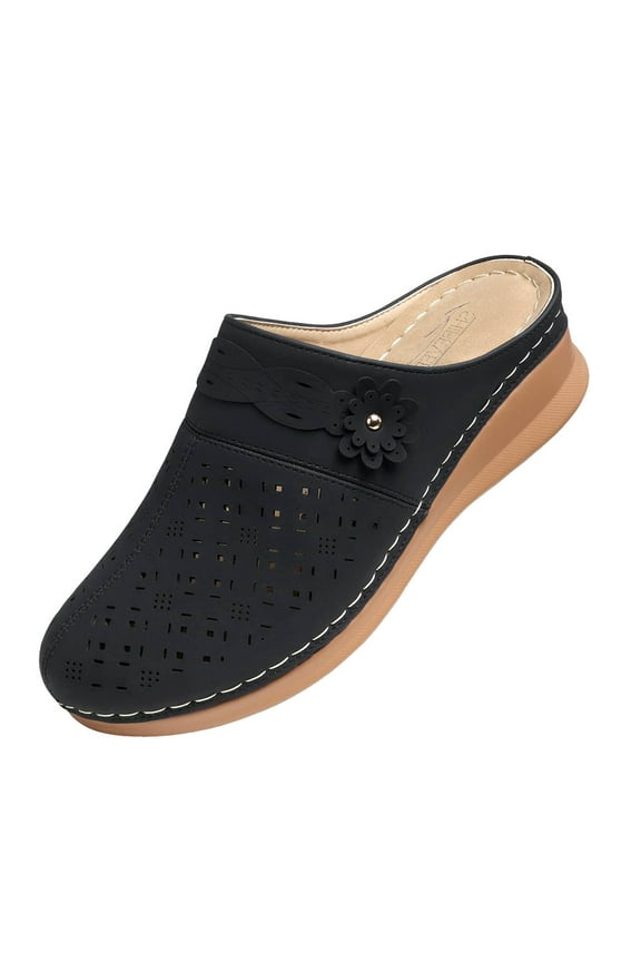 Clogs for Women Mules Slip on Closed Toe Sandals Summer Shoes Dressy Comfort Walking Wedges