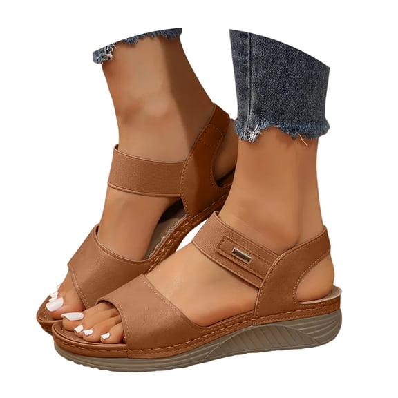 Mostsola Comfortable Arch Support Walking Sandals for Women Non Slip Elastic Strap Orthotic Sandals