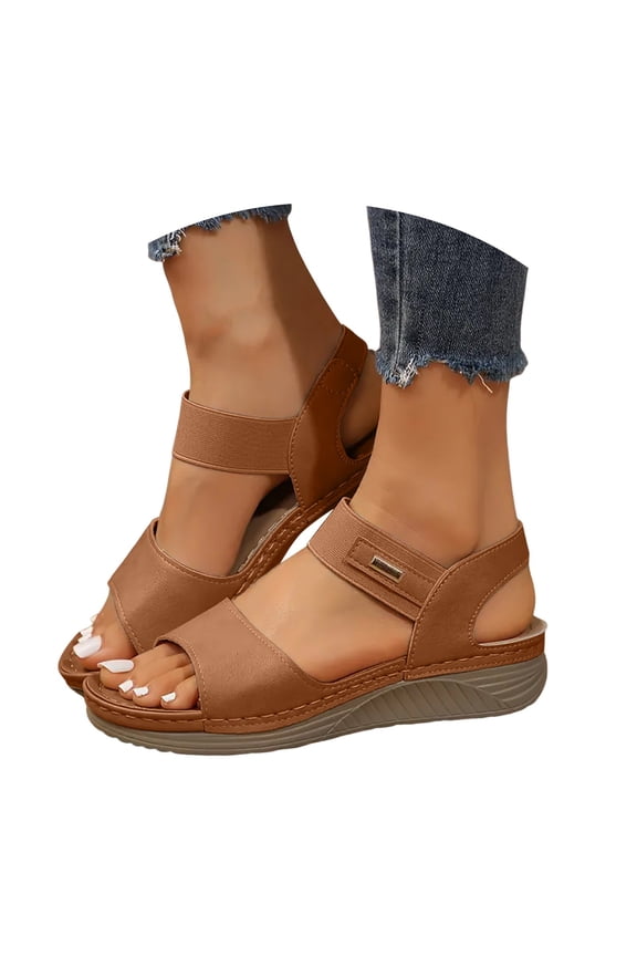 Comfortable Arch Support Walking Sandals for Women Non Slip Elastic Strap Orthotic Sandals