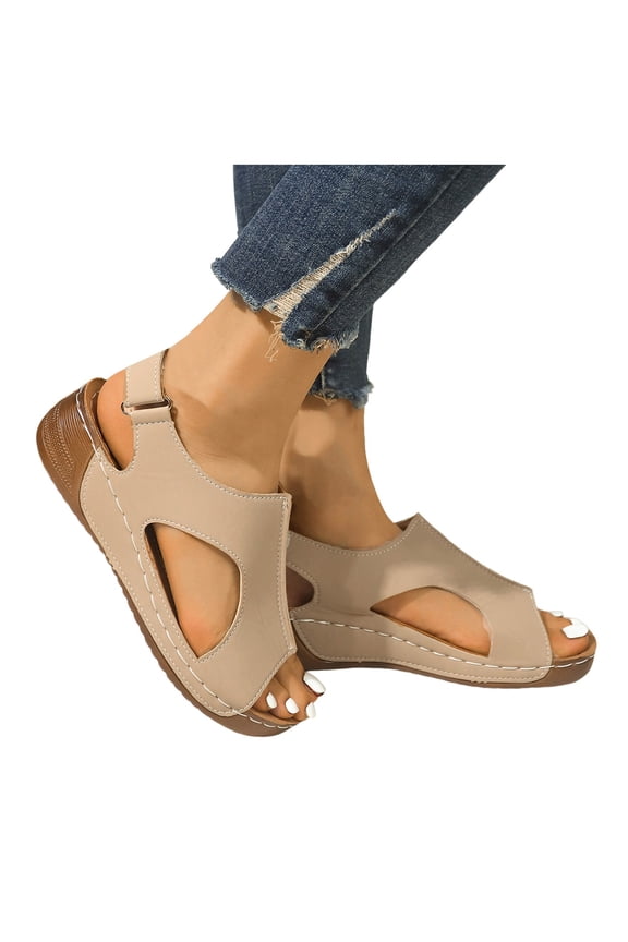 Comfortable Orthotic Walking Sandals Women Open Toe Arch Support Hook and Loop Slides