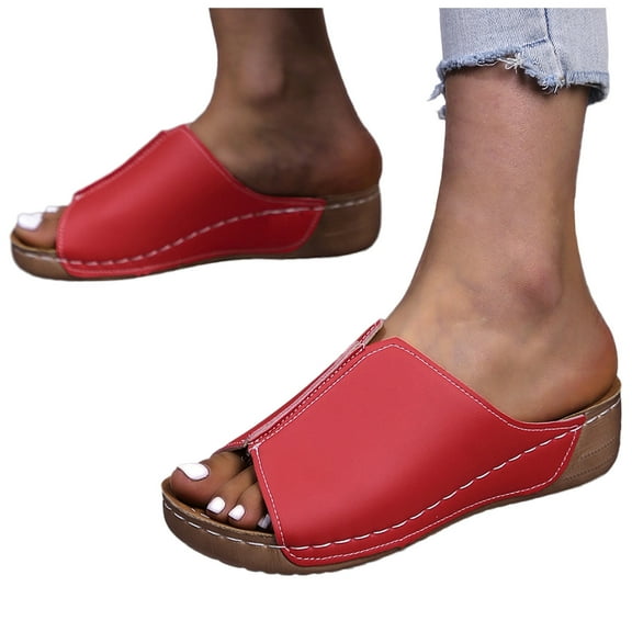 Mostsola Comfortable Wedge Sandals for Women Dressy Summer Walking Shoes Open Toe Slides Shoes