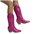 thumbnail image 1 of Mostsola Cowboy Boots Cowgirl Boots for Women Stacked Heel Embroidery Mid Calf Weatern Boots, 1 of 7