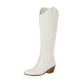 thumbnail image 1 of Mostsola Cowgirl Boots Women Pointy Toe Knee High Boots Embroidered Pull on Heel Western Boot, 1 of 5