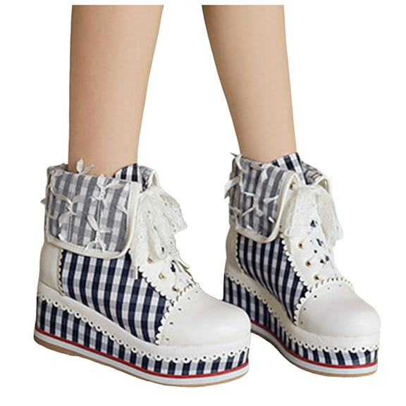 Mostsola Cute Ankle Boots for Women Kawaii Lace Short Boots Dress Platform Booties