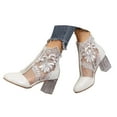 thumbnail image 1 of Mostsola Dress Ankle Boots for Women Elegant Embroidery Mesh Clear Heel Zipper Booties, 1 of 9