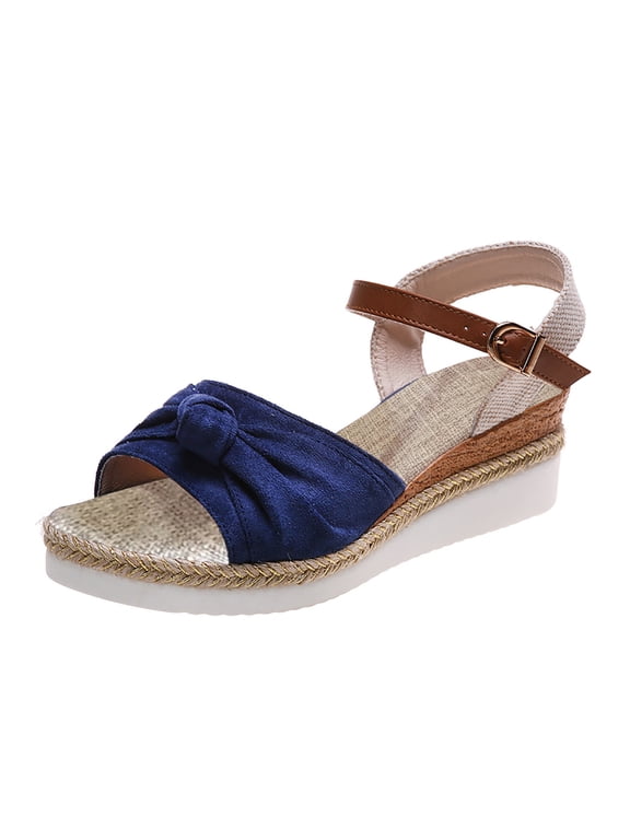 Womens Sandals Summer Espadrilles Platform Wedge Sandals Dressy Ankle Strap Beach Shoes