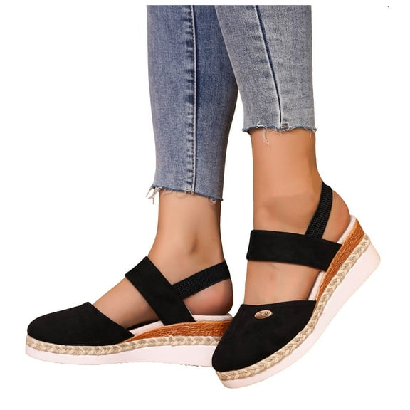 Mostsola Espadrilles for Women Platform Sandals Closed Toe Wedges Heels Casual Slingback Sandals