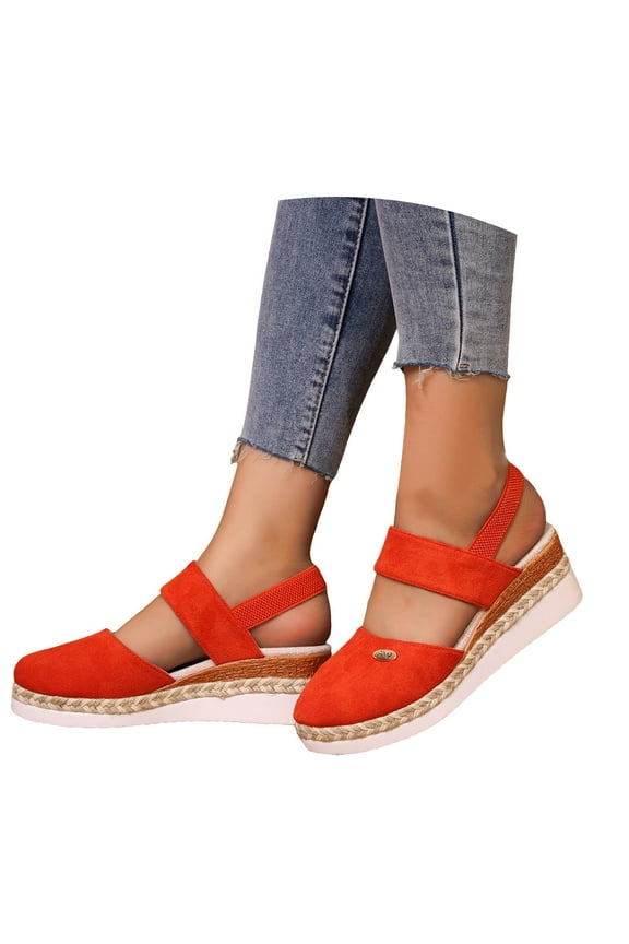 Espadrilles for Women Platform Sandals Closed Toe Wedges Heels Casual Slingback Sandals