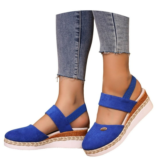 Mostsola Espadrilles Wedges for Women Closed Toe Elastic Slingback Summer Dressy Sandals Shoes