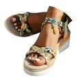 thumbnail image 1 of Mostsola Espadrilles for Women Boho Braided Sandals Open Toe Summer Dressy Slingback Wedges Heels, 1 of 8