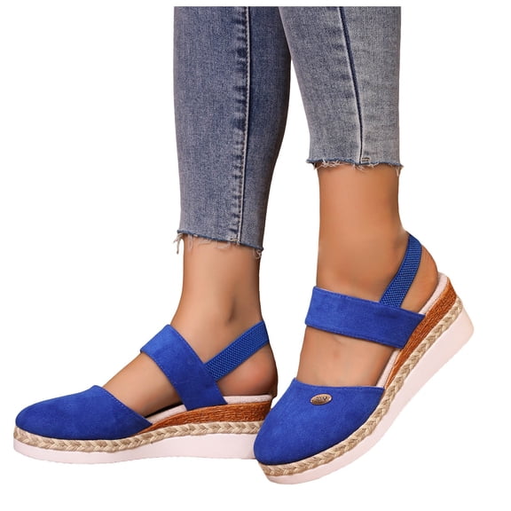 Mostsola Espadrilles for Women Platform Sandals Closed Toe Wedges Heels Casual Slingback Sandals