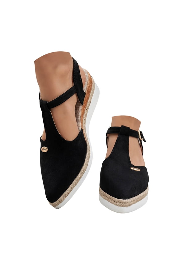 Espadrilles for Women Pointed Closed Toe Wedge Sandals Casual Summer Slingback Heels