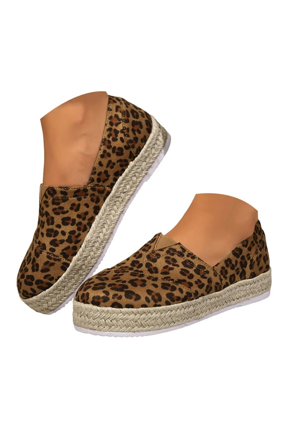 Espadrilles for Women Suede Loafers Slip on Flats Shoes Casual Platform Walking Shoes