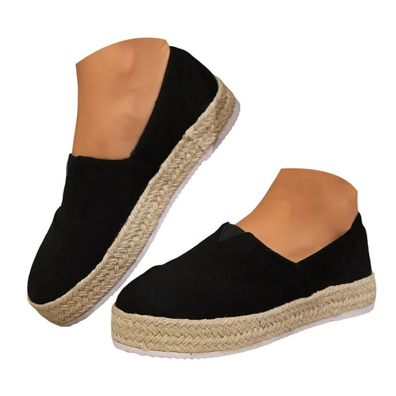 Mostsola Espadrilles for Women Suede Loafers Slip on Flats Shoes Casual Platform Walking Shoes