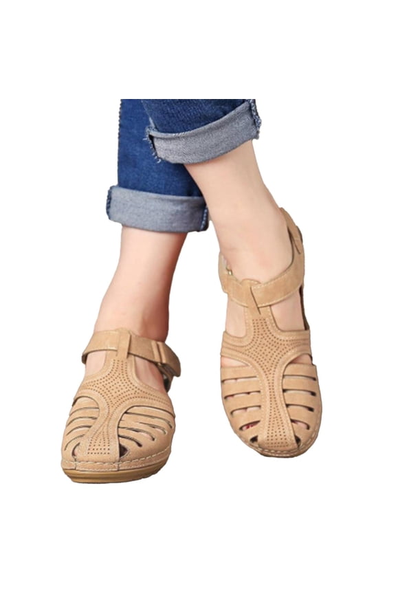 Fisherman Sandals for Women Closed Toe Breathable Dressy Shoes Adjustable Slingback Wedges