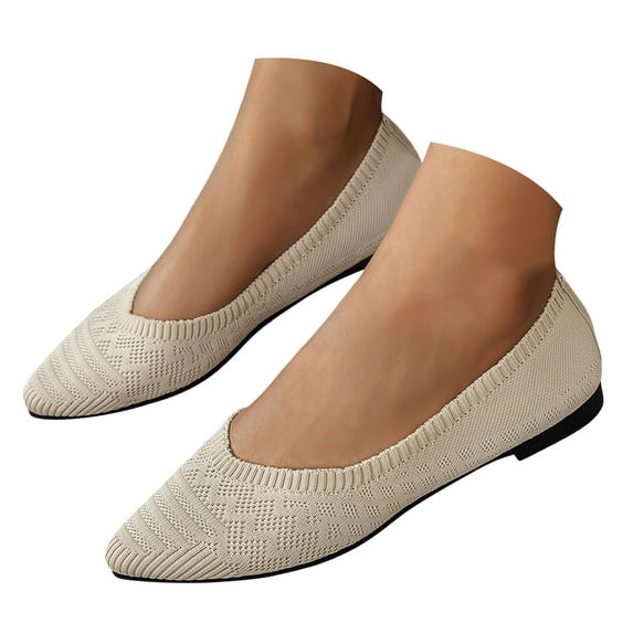Mostsola Flats for Women Knitted Mesh Ballet Flats Shoes Pointed Toe Casual Walking Dress Shoes