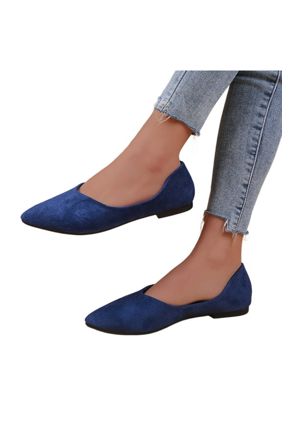 Flats for Women Pointed Toe Ballet Flats Shoes Suede Dress Shoes Business Casual Shoes