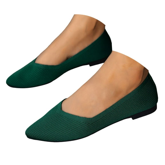 Mostsola Flats for Women Pointed Toe Knit Ballet Shoes Comfortable Slip on Dressy Flat Shoes