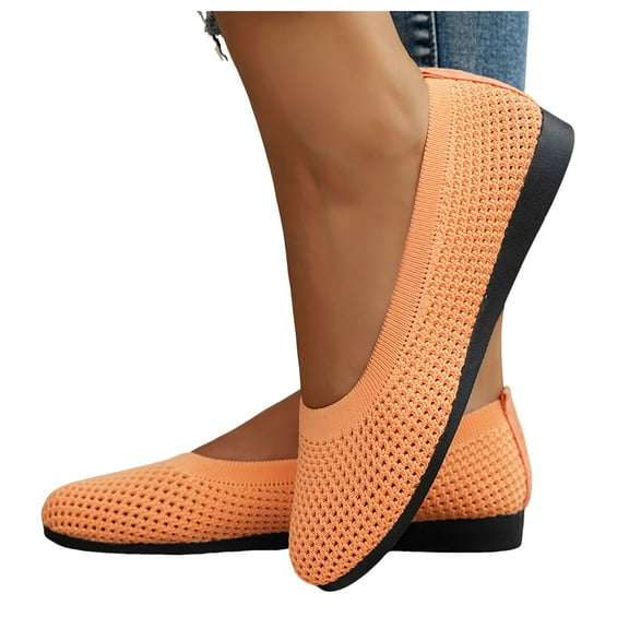 Mostsola Flats for Women Slip on Ballet Flats Shoes Business Casual Knitted Mesh Dress Shoes