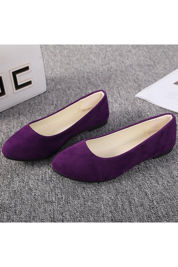 Flats for Women Suede Ballet Flats Shoes Comfort Slip on Walking Shoes Business Dress Shoes