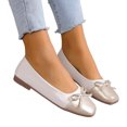 thumbnail image 1 of Mostsola Flats for Women Wedding Business Dress Shoes Slip on Squared Toe Bowknot Walking Shoes, 1 of 8