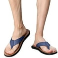 thumbnail image 1 of Mostsola Flip Flops for Men Leather Flats Arch Support Beach Shoes Soft Sole Slip on Shoes, 1 of 6