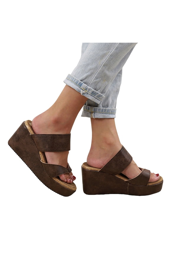 Flip Flops for Wome Platform Sandals High Heel Slippers Wedge Sandals Footbed Slides