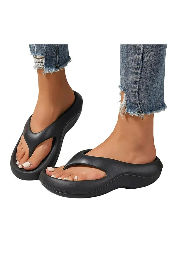 Flip Flops for Women Lightweight Cloud Slides Arch Support Slip on Beach Shoes Slippers