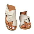 thumbnail image 1 of Mostsola Flip Flops for Women Lightweight Flat Sandals Bowknot Tie up Casual Beach Dress Shoes, 1 of 8