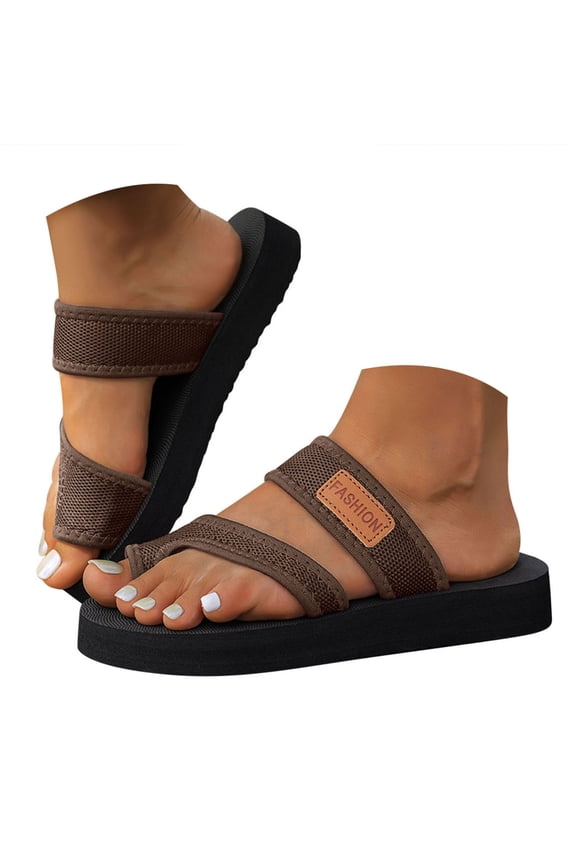 Flip Flops for Women Mesh Slip on Shoes Summer Flat Sandals Lightweight Casual Beach Shoes