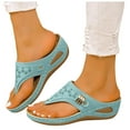 thumbnail image 1 of Mostsola Flip Flops for Women Orthopedic Sandals Comfortable Platform Wedge Sandals Slip on Slides, 1 of 6