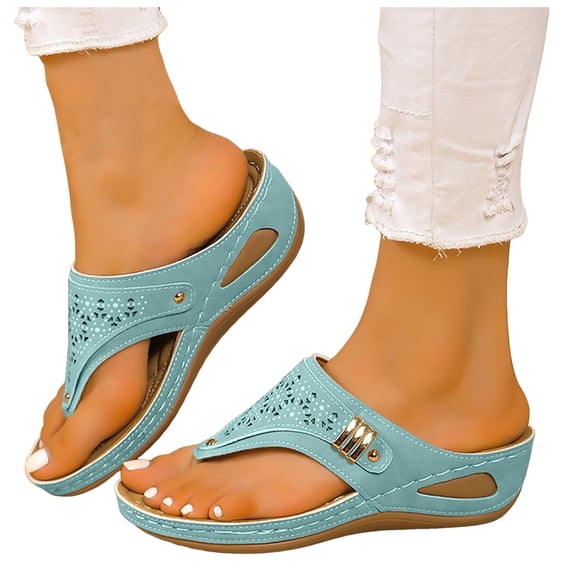 Mostsola Flip Flops for Women Orthopedic Sandals Comfortable Platform Wedge Sandals Slip on Slides