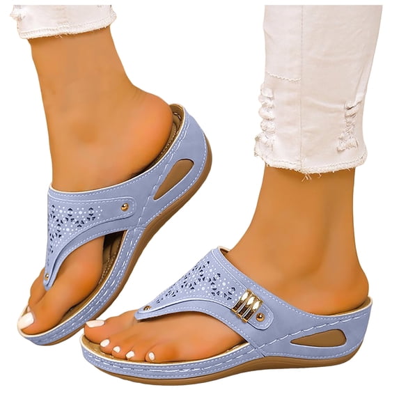 Mostsola Flip Flops for Women Orthopedic Sandals Comfortable Platform Wedge Sandals Slip on Slides