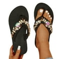 thumbnail image 1 of Mostsola Flip Flops for Women Rhinestone Beach Shoes Quick Dry Sandals Platform Slip on Slides Shoes, 1 of 8