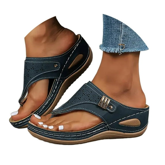 Mostsola Flip Flops for Women Slides Comfort Orthopedic Wedge Sandals Fashion Summer Slip on Shoes