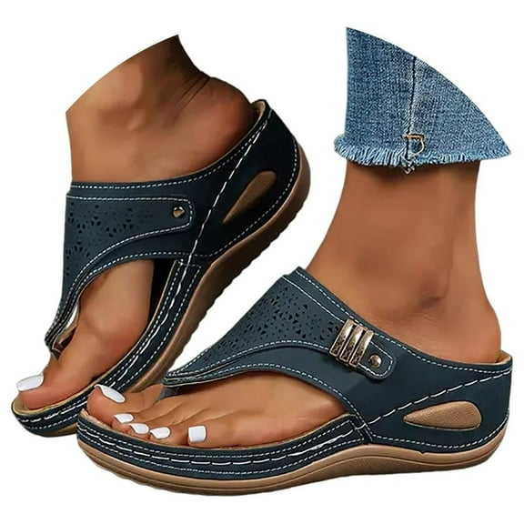 Mostsola Flip Flops for Women Slides Comfort Orthopedic Wedge Sandals Fashion Summer Slip on Shoes