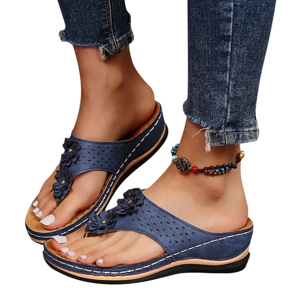Mostsola Flip Flops for Women Wedge Sandals Arch Support Orthopedic Sandals Slip on Summer Slides