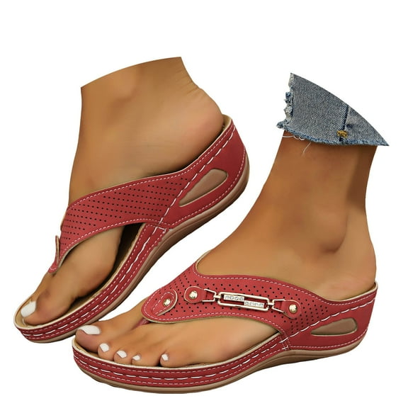 Mostsola Flip Flops for Women Wedge Sandals Comfort Slides Platform Slip on Shoes Slide Sandals