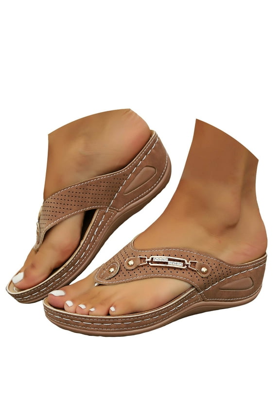 Flip Flops for Women Wedge Sandals Comfort Slides Platform Slip on Shoes Slide Sandals