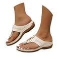 thumbnail image 1 of Mostsola Flip Flops for Women Wedge Sandals Fashion Slides Comfort Slip on Orthopedic Sandals, 1 of 7