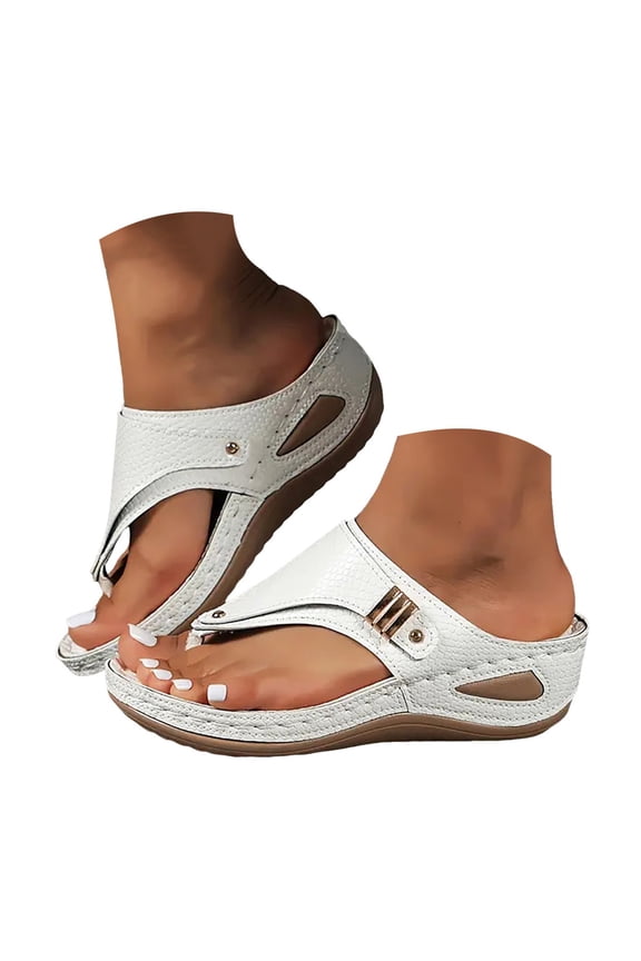 Flip Flops with Arch Support for Women 2025 Retro Wedge Sandals Comfortable Dress Shoes