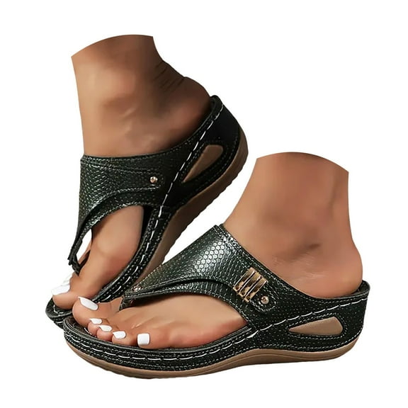 Mostsola Flip Flops with Arch Support for Women 2025 Retro Wedge Sandals Comfortable Dress Shoes