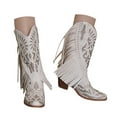 thumbnail image 1 of Mostsola Fringe Cowboy Boots for Women Hollow out Sparkly Rhinestone Dressy Western Cowgirl Boots, 1 of 9