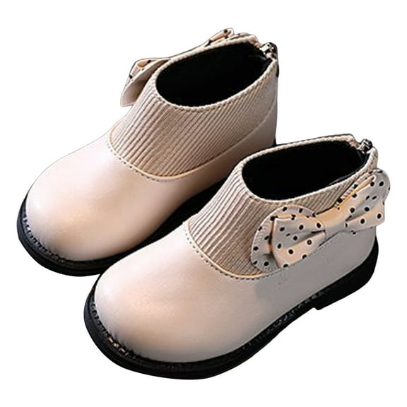 Mostsola Girls Ankle Boots Cute Bowknot Toddler Boots Waterproof Round Toe Back Zipper Fall Boots