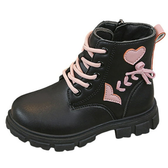 Mostsola Girls Ankle Boots Little Kids Outdoor Combat Toddler Boots Cute Lace up Trendy Booties