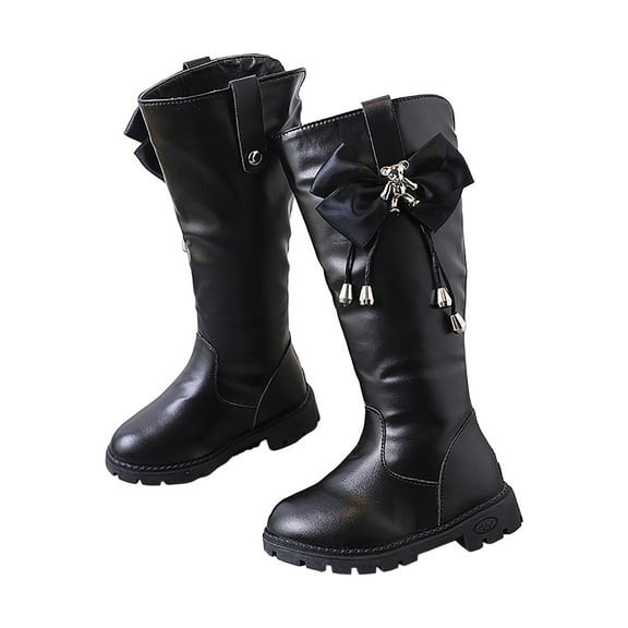 Mostsola Girls Boots Wide Calf Fashion Tall Riding Boots Winter Warm Zip up Mid Calf Boots